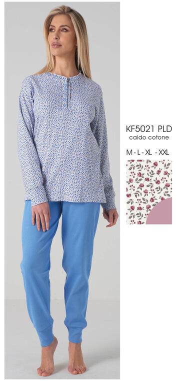 ART. KF5021 PLD- pigiama donna m/l interlock kf5021 pld - Fratelli Parenti